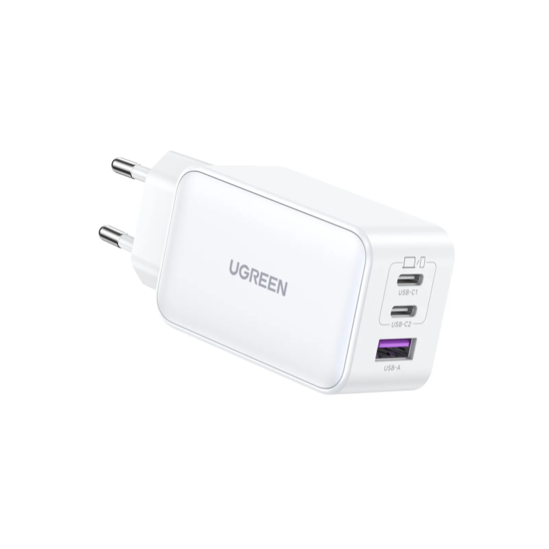 UGREEN USB A/C Wallcharger Nexode Dual C,1xUSB-A,65W,GaN,White Model No.CD244 (15334)